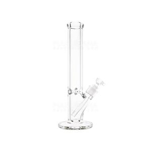 USA Glass | Straight Heavy Glass Water Pipe w/ Ice Catcher | 14in Tall - 14mm Bowl - Clear