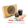 Mandala Wooden Latch Lock Stash Box w/ Accessories | 152mm - Wood