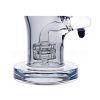 Bent Neck Ringed Triple Glass Water Pipe w/ Thick Base | 6.5in Tall - 14mm Bowl - Smoke - Image 5