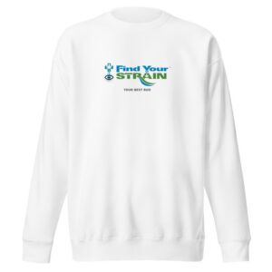 Find Your Strain™ Official Logo Premium Sweatshirt — White