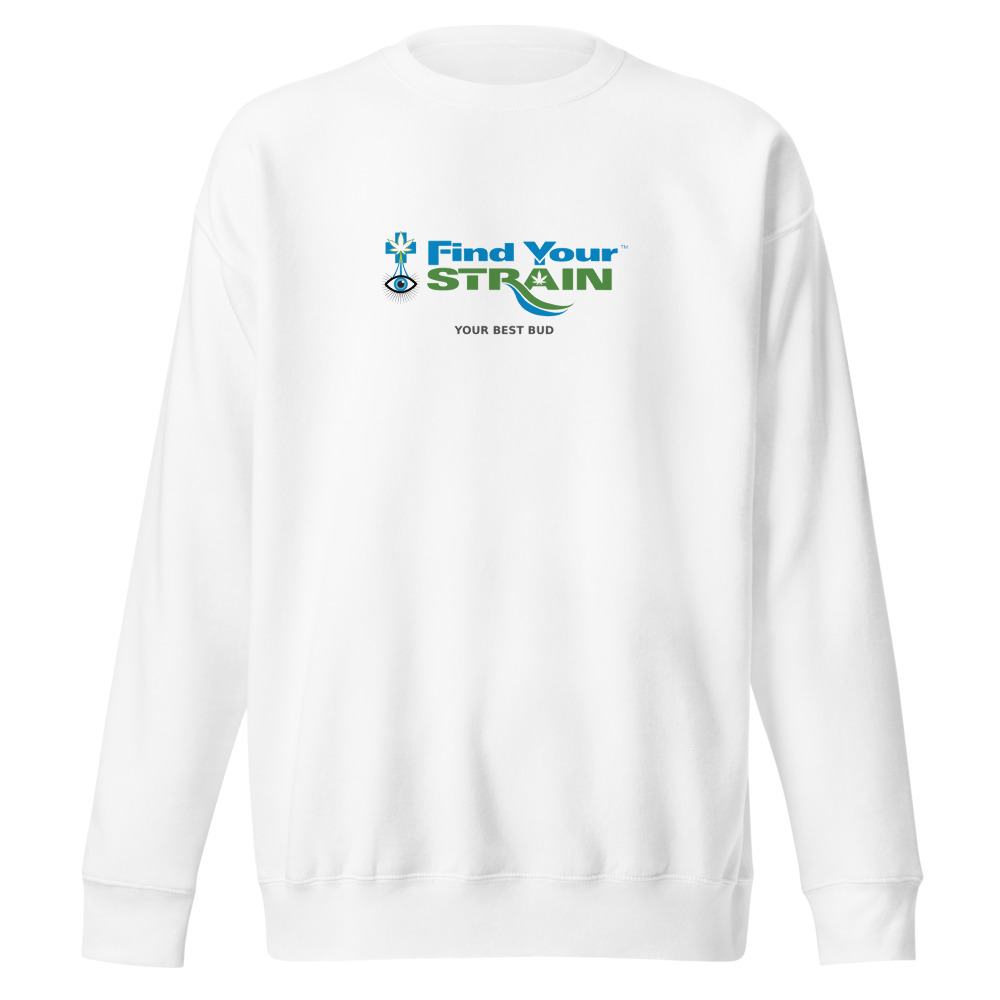 Find Your Strain™ Official Logo Premium Sweatshirt — White